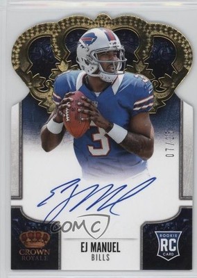 2013 Crown Royale Gold Die-Cut Signatures 7/25 EJ Manuel #209 Rookie Auto RC 0o9