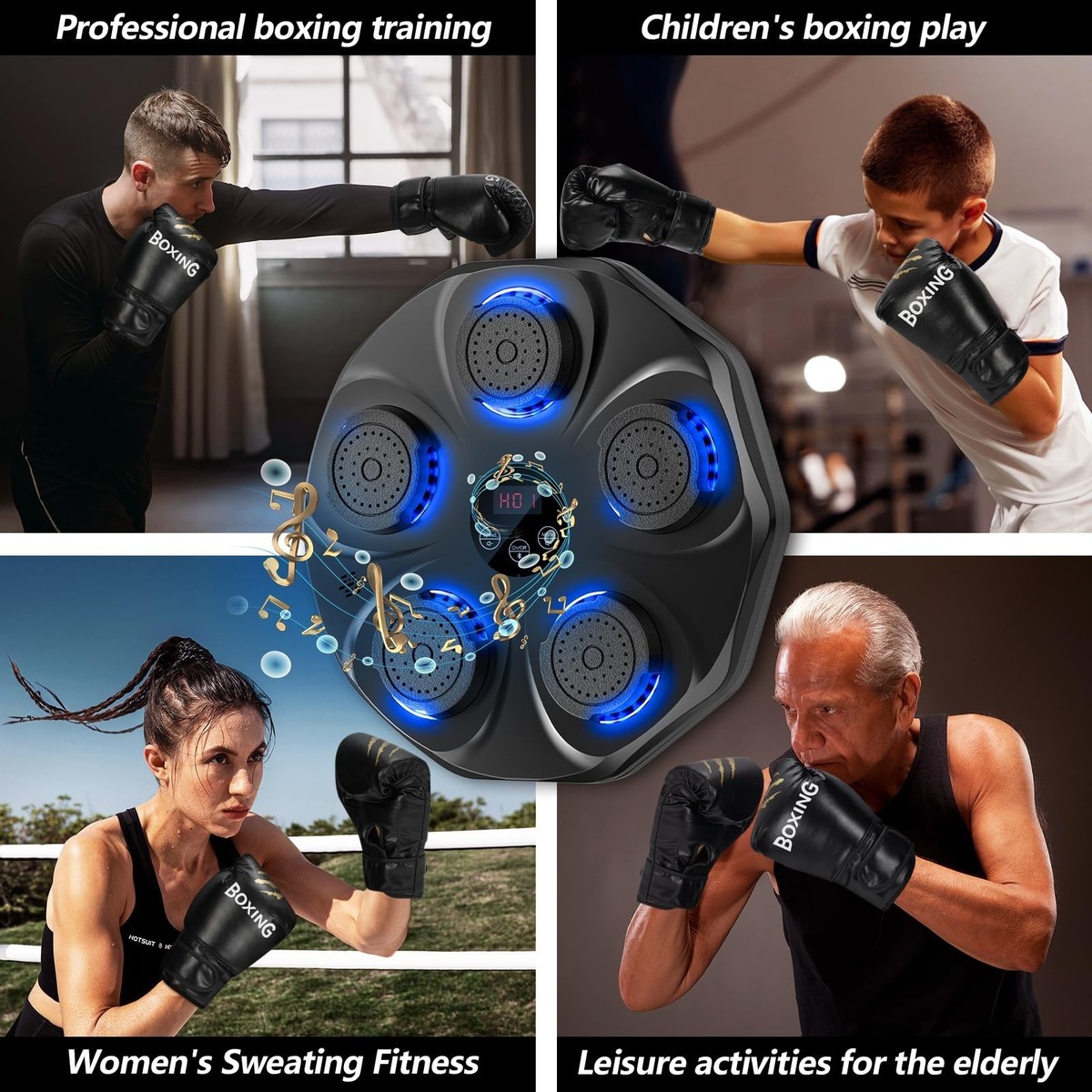 Music Boxing Machine, Interactive Punching Trainer with Boxing