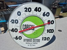 Vintage NOS Cargill Seeds Thermometer Sign Jumbo Dial Ohio Co. 18" New w/ Box