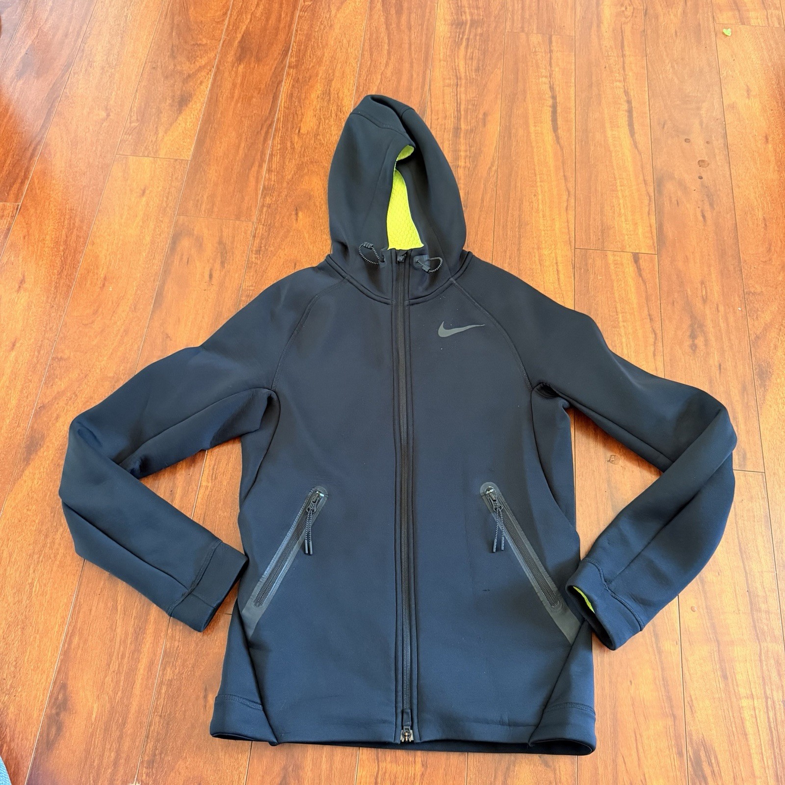 Nike Therma Sphere Training Hoodie Jacket Mens Size S Black Volt Tech Rare