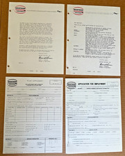 Vintage 1968 Western Airlines Pilot Job Response Letter & Job Application Lot