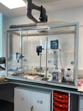 laboratory perspex  cabinet with opening for connection of extract