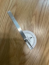 Shinwa Japanese 19 Stainless Steel Protractor 0-180 degrees with Round Head