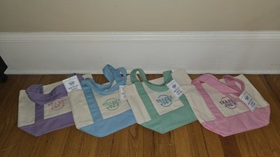 Trader Joe's Spring '26 Mini Canvas Tote Set of 4 Colorblock Reusable Foldable