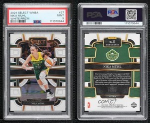 2024 Panini Select WNBA Concourse White Prizm /99 Nika Muhl PSA 9 MINT Rookie RC
