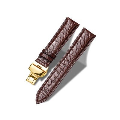 Alligator Leather Watch Band 20mm Crocodile Strap Deployment Buckle Moran 20mm