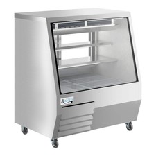 50" Stainless Steel Square Glass Refrigerated Deli Case