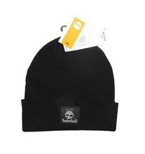 Timberland Men's Black Ribbed Knit Cuff Beanie