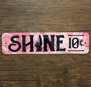 Metal Sign Shoe SHINE shoeshiner boy polisher shoeblack boot repair shoeshine