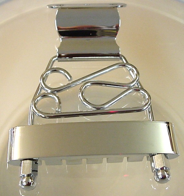 Short Fancy Trapeze Tailpiece for Archtop Guitar Chrome for sale online
