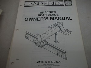 Land Pride Owner's PARTS Manual 55 SERIES REAR BLADE | eBay