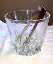 Ice Bucket Princess House Cut Crystal Etched  5.5" Vintage Mid Century 1960