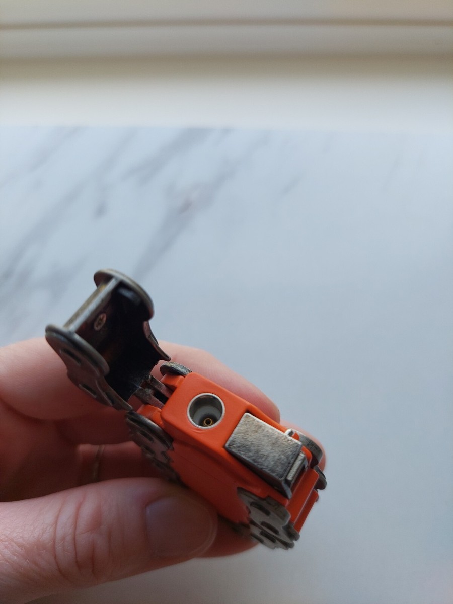 Bicycle Motorcycle Biker Chain Cigarette Lighter Orange Refillable Vintage 