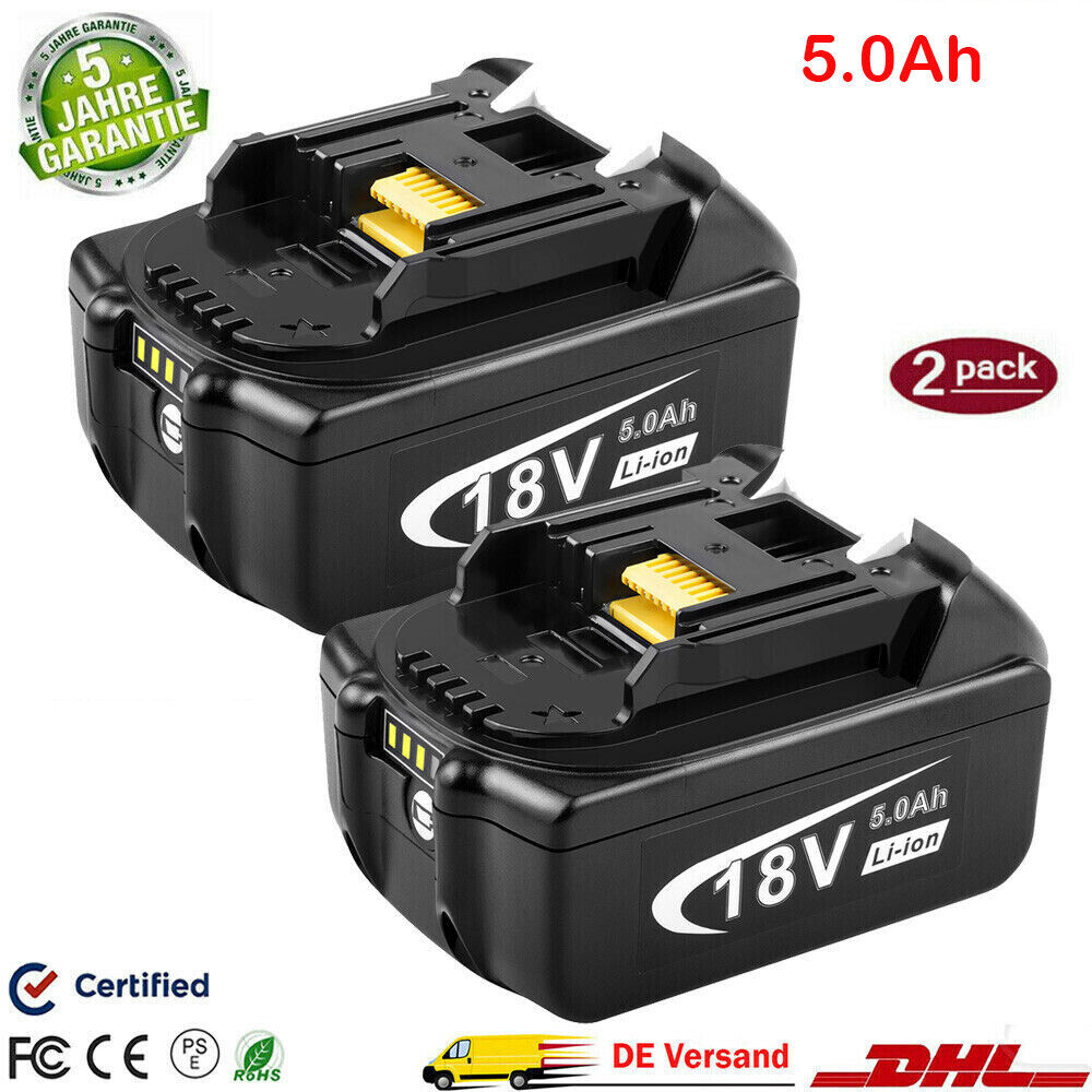 18V 5.5Ah Akku Set Für Makita - 2 Akkus + Ladegerät Mit Schnellladung