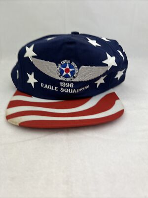 WINGS OVER HOUSTON AIRSHOW 1996 EAGLE SQUADRON Red White Blue  Cap Snap Back