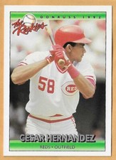 CESAR HERNANDEZ CINCINNATI REDS #52 - DONRUSS THE ROOKIES NM-MT 1992