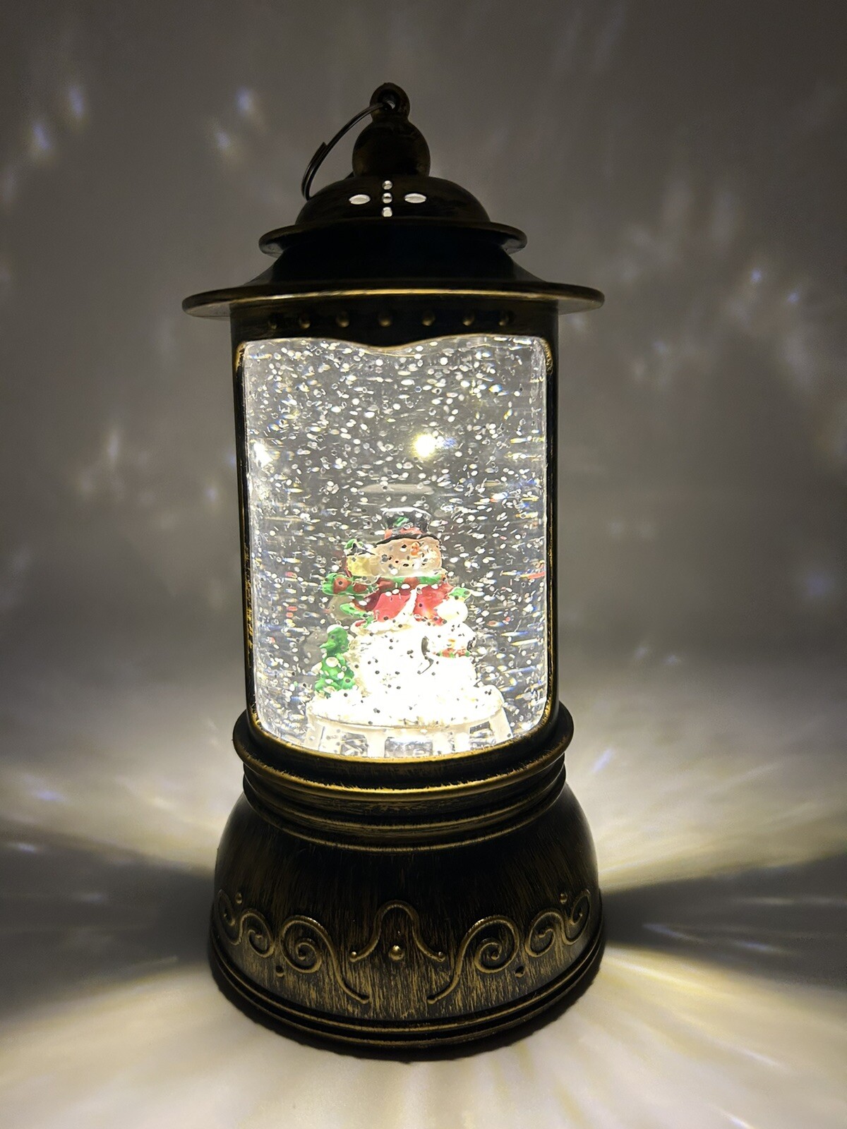 LED Snowman Christmas Water Spinner Lantern Decoration Snow New in Box Straits