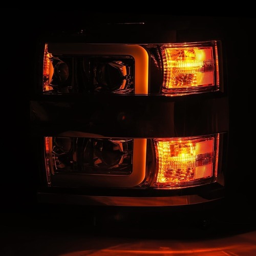 For 15-19 Chevy Silverado 2500 3500 HD AlphaRex PRO Black Projector Headlights - Picture 6 of 10