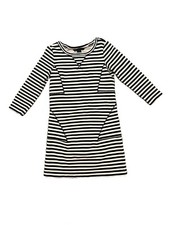 Marc by Marc Jacobs Navy White Striped 3/4 Sleeve Shift Dress Size XS