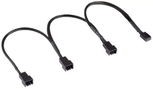 Poppstar Lüfterkabel, 3-Pin Buchse auf 1x 3-Pin Stecker und 2x 2-Pin Stecker