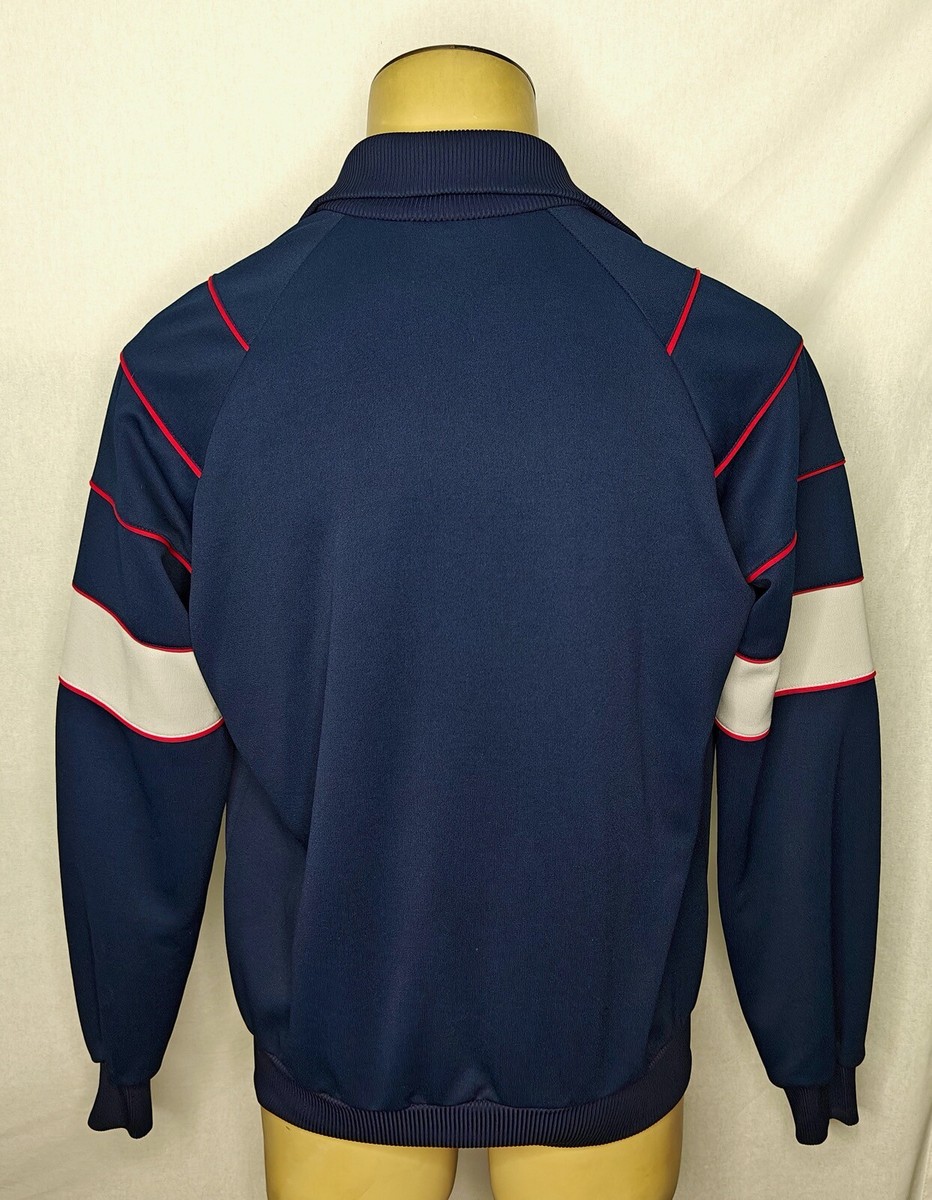 ミ*き様 80s★adidas トラックジャケットジップアップジャケット ブルー ミ*き様 80s☆adidas トラックジャケットジップアップジャケット