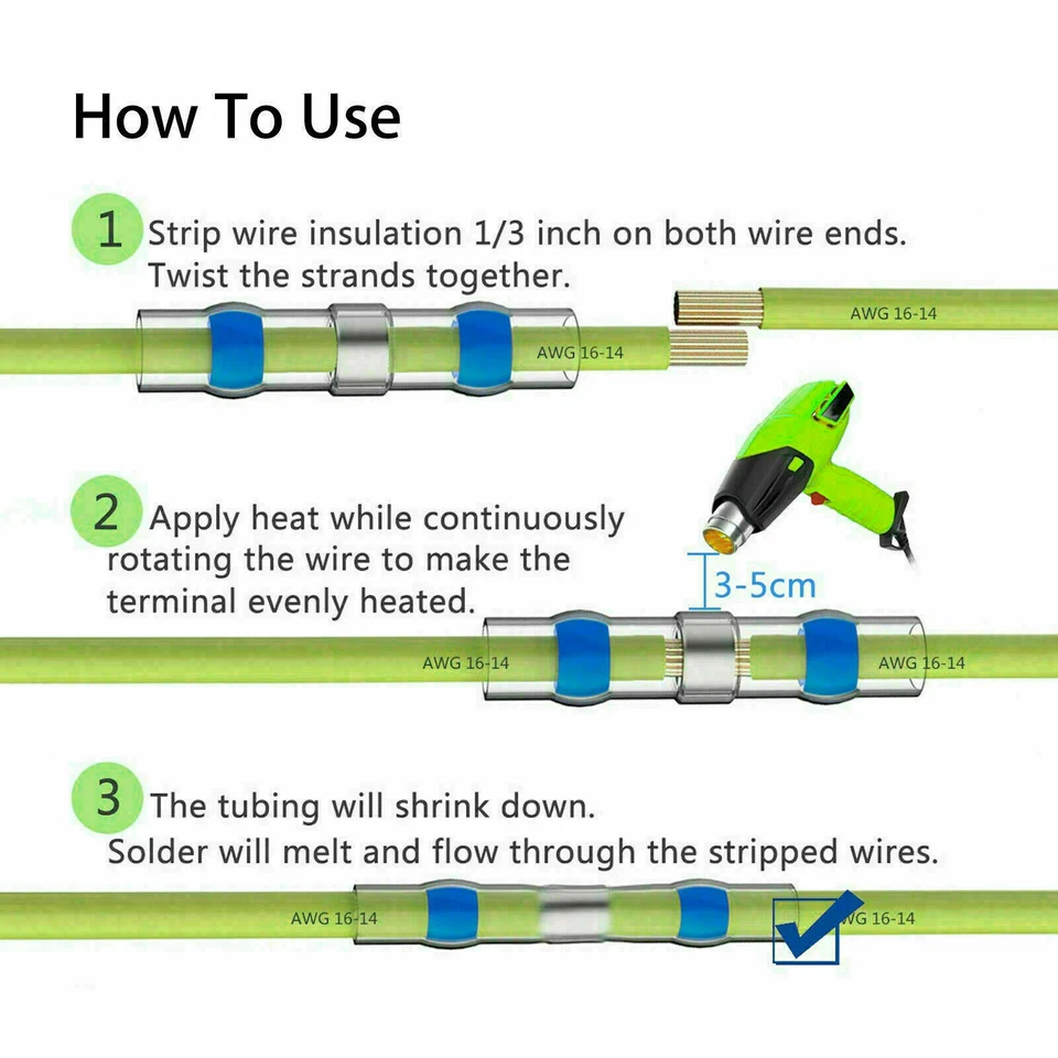 330 Waterproof Solder Seal Sleeve Butt Terminals Heat Shrink Wire Connectors Kit - Image 3 of 4
