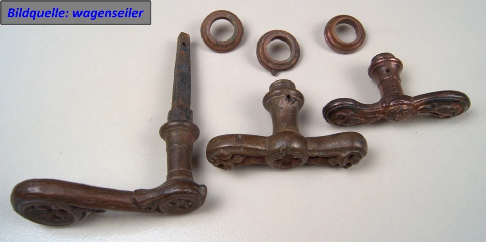 antiker Knauf / Griff / Olive für Tür oder Fenster aus Messing, gebraucht