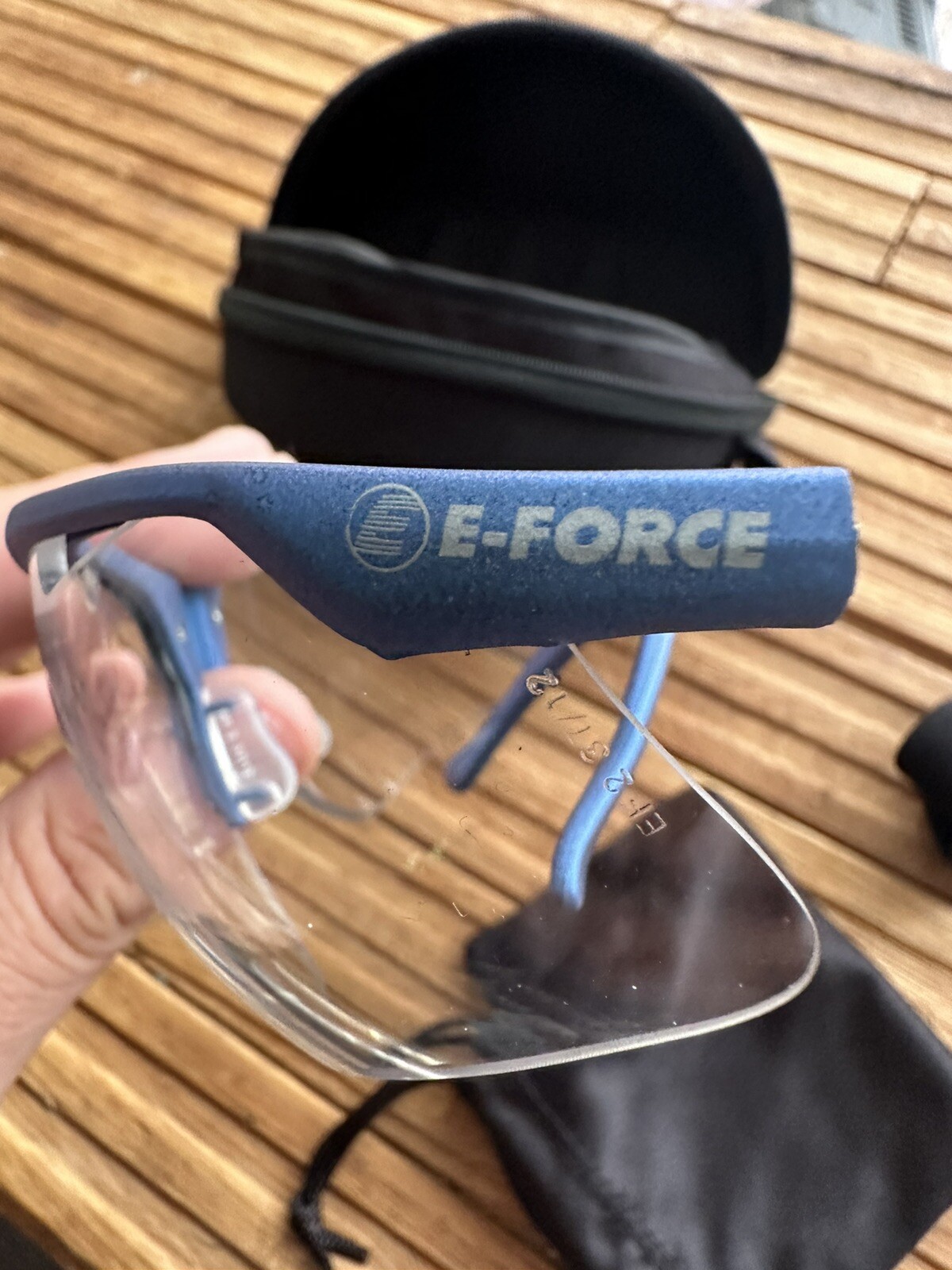 EFORCE EFORCE Racquetball Eyewear Protection, Blue Frame Case Strap