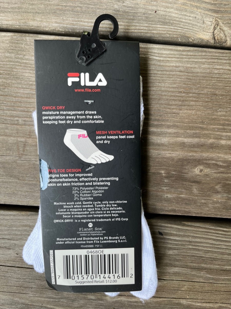 Fila Skele-toes Socks Girls Kids Size 6-8 Shoe Size 10.5-4 Qwick