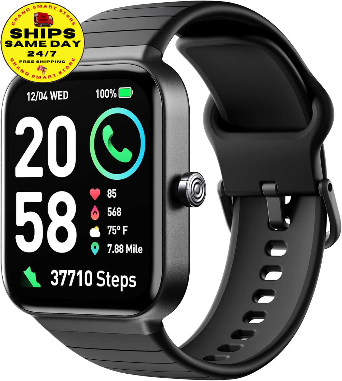 Smart Watch for Men Women,1.8” Touchscreen, Bluetooth Call, Alexa Built-In,24/7
