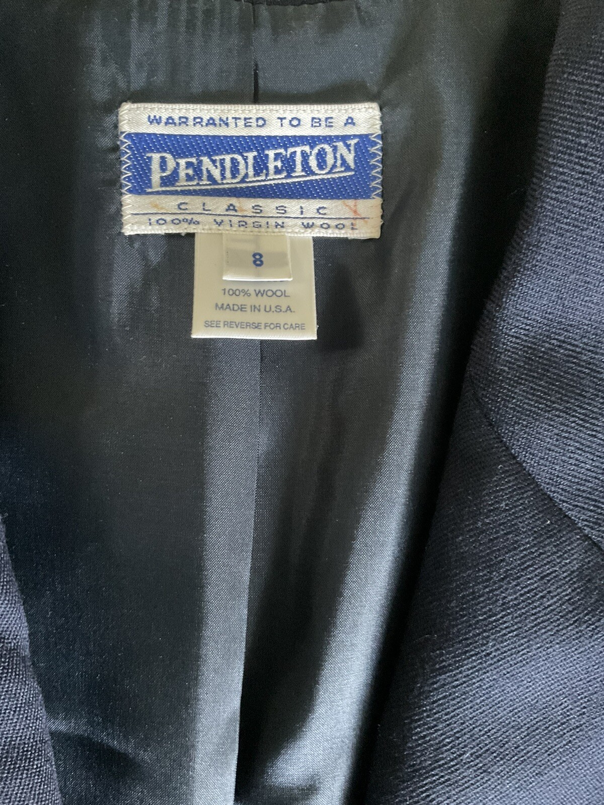 PENDLETON CLASSICS Navy Blue 100% Wool Blazer Jac… - image 5