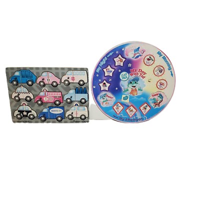LEAPFROG MY DAY WITH TAD WOOD and MELISSA AND DOUG VEHICLE MIX & MATCH PUZZLES
