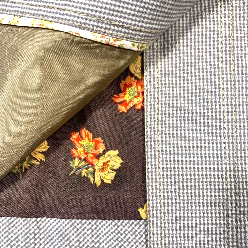 Chaqueta Ralph Lauren Mujer Pequeña Recortada Botones Cuadrados Cuadros Guinga Foto 4 de 4