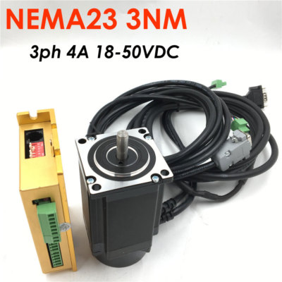 Nema23 3Nm Closed-loop Stepper Motor 3ph Hybrid Servo Driver Kit fr Router Laser