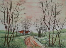 Guy Tayal: Winter Path, Original Signed Lithograph, 175ex