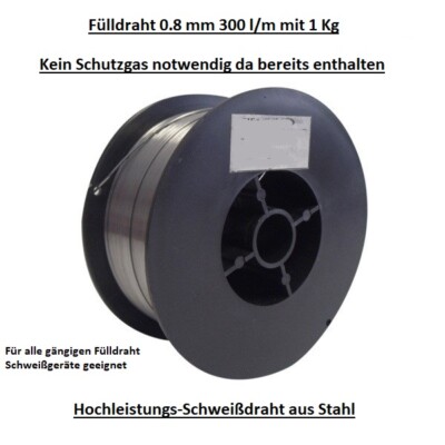 Fülldraht 0.8 mm mit Schutzgas in Festform 300 l/m mit 1 Kg