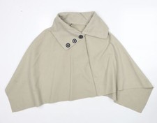 Womens Beige Jacket Poncho One Size Button