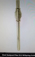  BICYCLE SEAT POST 22.2 MM  WITH SPRING GOLD ,BEACH CRUISER, LOWRIDER BICYCLES