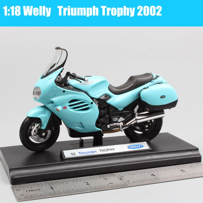 1:18 Welly escala 2002 Triumph Trophy moto turismo modelo Diecast juguetes Foto 3 de 4