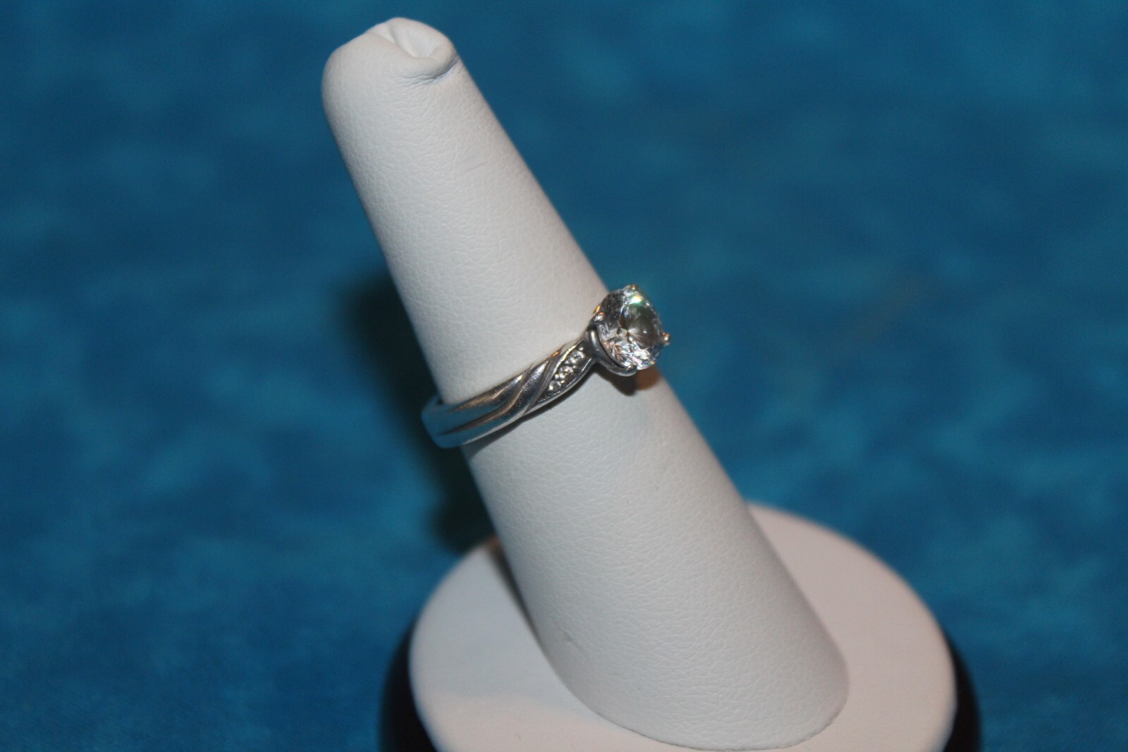 Solitaire Sterling Silver Ring - image 2