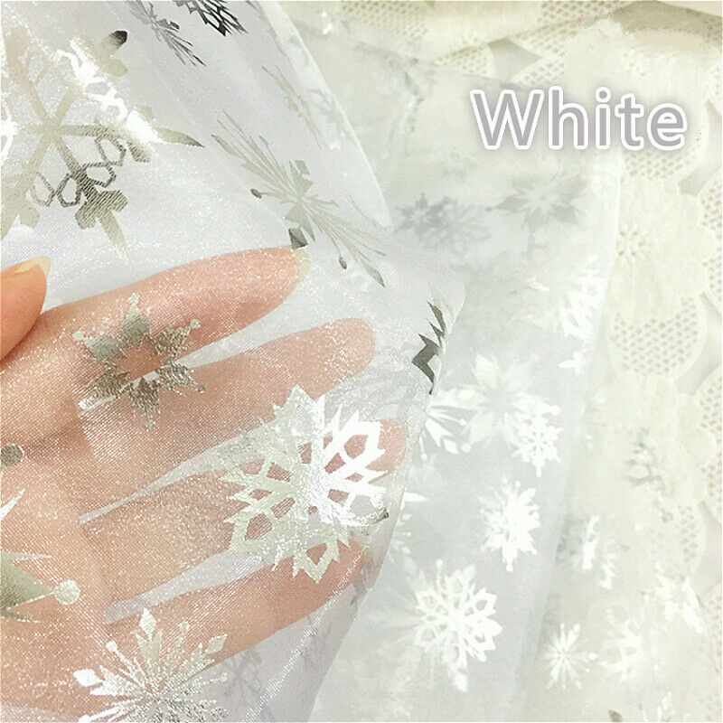 GORGECRAFT Organza-Stoff Mit Schneeflocken, 2,7m X 1,7m – Glänzender Tüll Für Weihnachtsdeko, Hochzeit, Geschenke