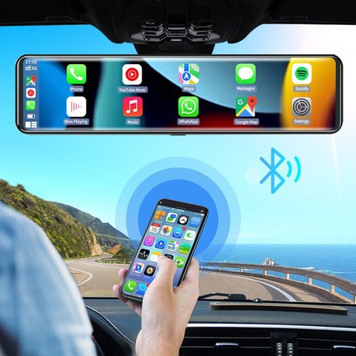 12 Inch 3 Channel Dash Cam Carplay & Android Auto 2.5K wifi GPS Rearview Mirror - Picture 11 of 15