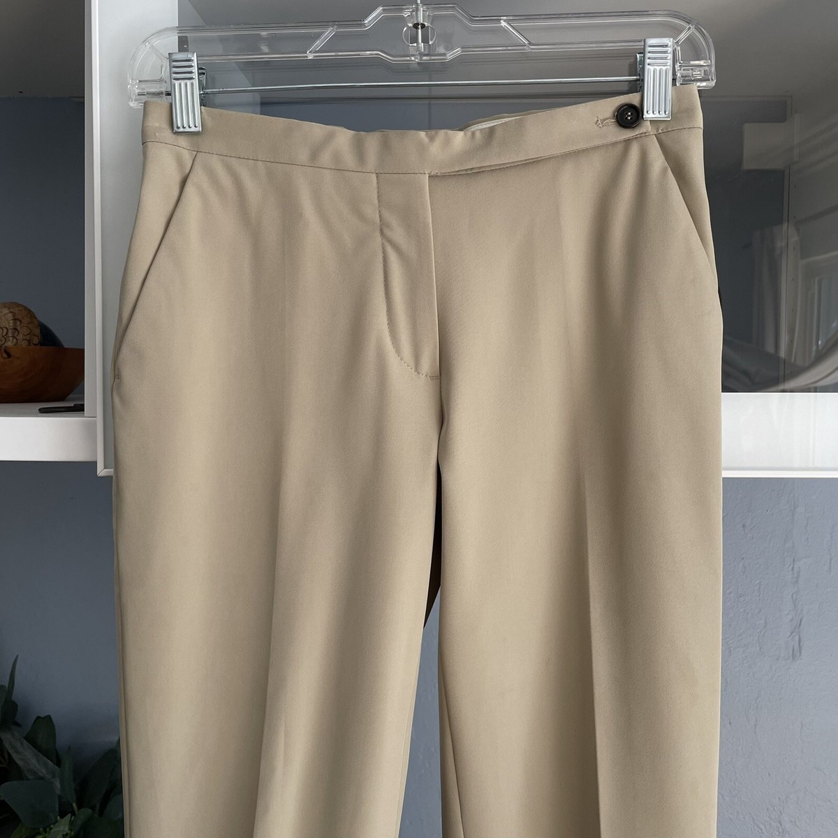 パンツ 00s prada stretch slacks beige (46) Prada Sport 2000s Beige Zipped Pants - Ākaibu Store