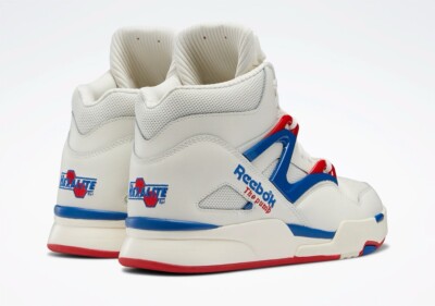 Reebok Pump Omni Zone II Basketball Shoe White Blue Red