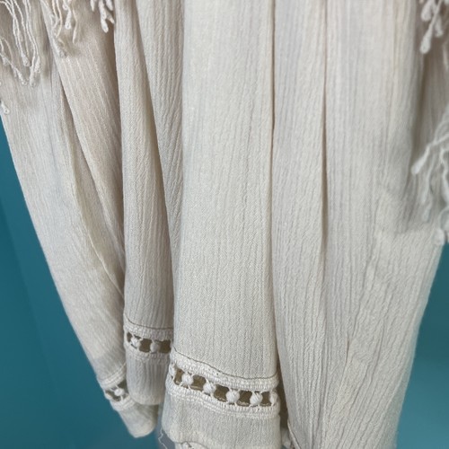 Madelynn Misses Embroidered Cream Spaghetti Strap Boho Jumper Size Small EUC - Picture 6 of 7