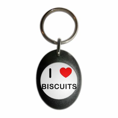 Schlüsselring Biscuits I Love Herz Kunststoff oval (43 mm x 32,5 mm)