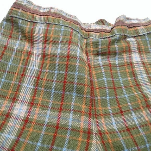 Arizona Baby Girl Elastic Waist Pants Moss Green Plaid Flowers Bows 12 Months - Image 3 of 4