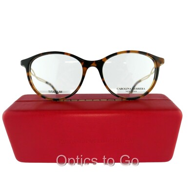 CAROLINA HERRERA VHN 590M  (QADR) TORTOISE 51-17-140 TITANIUM Eyeglasses Frames Carolina Herrera New York Eyeglasses VHN591M VHN/591/M Full  main image 4