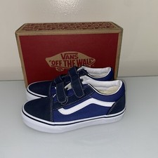 VANS KIDS OLD SKOOL V SIZE 2.5 Navy/True White