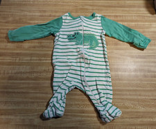 Wonder Nation Baby Boy Size 0-3 Months 100 Cotton White Alligtor Pajamas